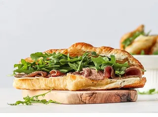 Croissant with Roast Beef and Cream Cheese
