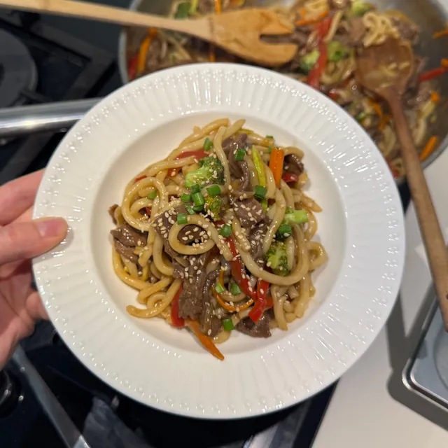 Udon with Beef and Vegetables